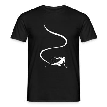 Skifahrer Abfahrt Berge Ski Sport Skier Skifahren - Männer T-Shirt - Schwarz - Vorne - AI Model Male 178 light (178cm)