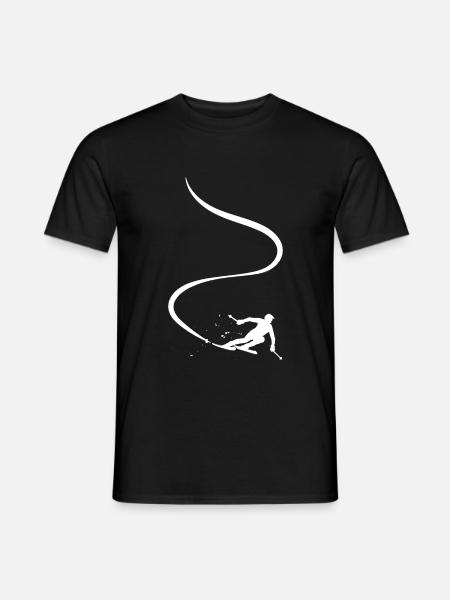 Skifahrer Abfahrt Berge Ski Sport Skier Skifahren - Männer T-Shirt - Schwarz