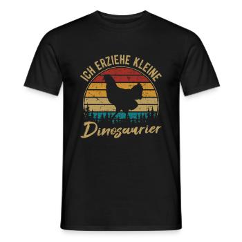 Ich erziehe kleine Dinosaurier Hühner Landwirt Huh - Männer T-Shirt - Schwarz - Vorne - AI Model Male 178 light (178cm)
