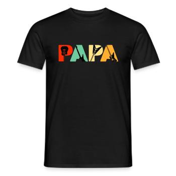 Retro Lead Guitar Dad, Funny Papa Lead Guitar Fath - T-shirt homme - noir - Devant - AI Model Male 178 light (178cm)