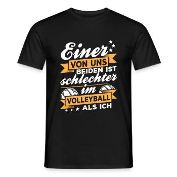 Einer von uns beiden ist schlechter im Volleyball - Männer T-Shirt - Schwarz - Vorne - AI Model Male 178 light (178cm)