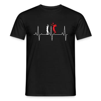 Volley- battement de coeur volley- joueur de volley- - T-shirt homme - noir - Devant - AI Model Male 178 light (178cm)