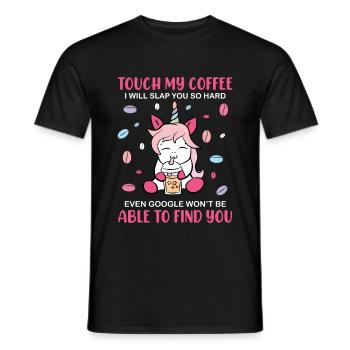 Kaffee Einhorn - Männer T-Shirt - Schwarz - Vorne - AI Model Male 178 light (178cm)
