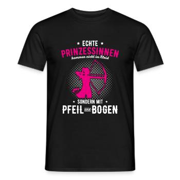 Prinzessin Pfeil & Bogen Spruch Bogenschützen Boge - Männer T-Shirt - Schwarz - Vorne - AI Model Male 178 light (178cm)