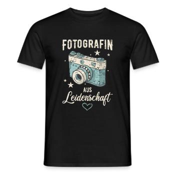 Fotografin aus Leidenschaft Fotografie Kamera Foto - Männer T-Shirt - Schwarz - Vorne - AI Model Male 178 light (178cm)