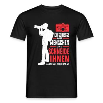 Fotograf Ich Schiesse auf Menschen Spruch Fotograf - Männer T-Shirt - Schwarz - Vorne - AI Model Male 178 light (178cm)