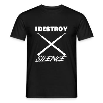 Chemise drôle de hautbois - Je détruis le cadeau de nouvel an de silence - T-shirt homme - noir - Devant - AI Model Male 178 light (178cm)