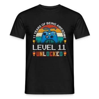 11e anniversaire Gamer Gamer Gift Controller - T-shirt homme - noir - Devant - AI Model Male 178 light (178cm)