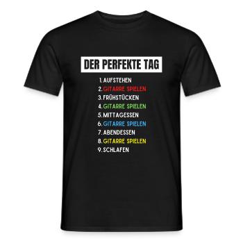 Lustige Gitarren Sprüche Gitarristen Zubehör - Männer T-Shirt - Schwarz - Vorne - AI Model Male 178 light (178cm)