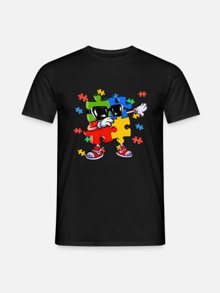 Dabbing Puzzle Piece - Männer T-Shirt - Schwarz