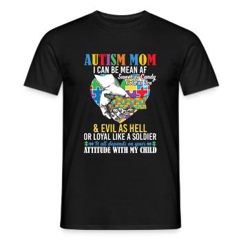 Autism Mom Puzzle Pieces Heart Autistic - T-shirt homme - noir - Devant - AI Model Male 178 light (178cm)