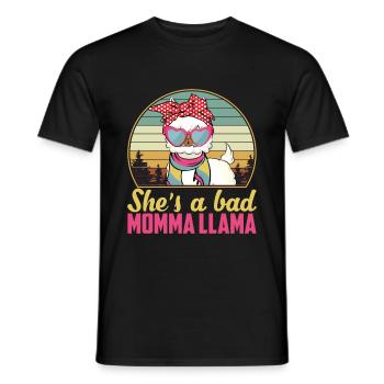 She’s A Bad Momma Llama Rétro Vintage - T-shirt homme - noir - Devant - AI Model Male 178 light (178cm)