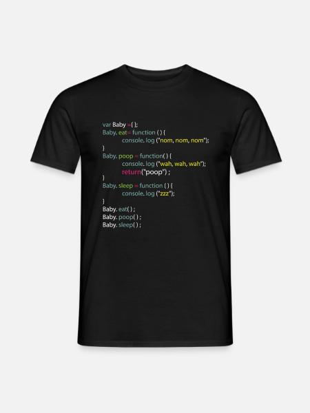 Baby Eat Poop Sleep Coding Onesie - Männer T-Shirt - Schwarz