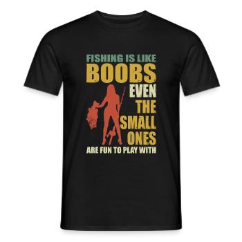 Pêche Is Like Boobs Even The Small Ones - T-shirt homme - noir - Devant - AI Model Male 178 light (178cm)