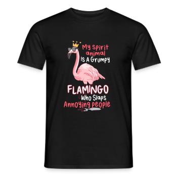 My Spirit Animal Is A Grumpy Flamingo - T-shirt homme - noir - Devant - AI Model Male 178 light (178cm)