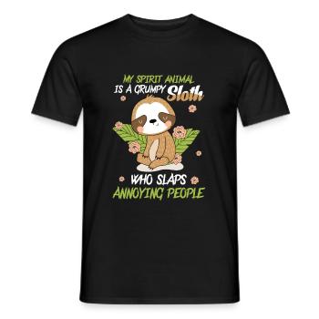 My Spirit Animal Is A Grumpy Sloth - Männer T-Shirt - Schwarz - Vorne - AI Model Male 178 light (178cm)