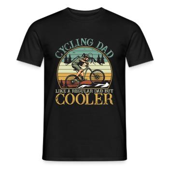 Cycling Dad Regular Dad But Cooler Vintage Sunset - Männer T-Shirt - Schwarz - Vorne - AI Model Male 178 light (178cm)