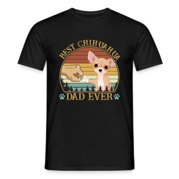 Best Chihuahua Dad Ever Vintage Retro Sunset - Männer T-Shirt - Schwarz - Vorne - AI Model Male 178 light (178cm)