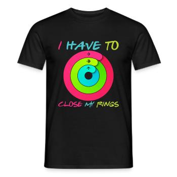 I Have To Close My Rings - Men's T-Shirt - black - Front - AI Model Male 178 light (178cm)