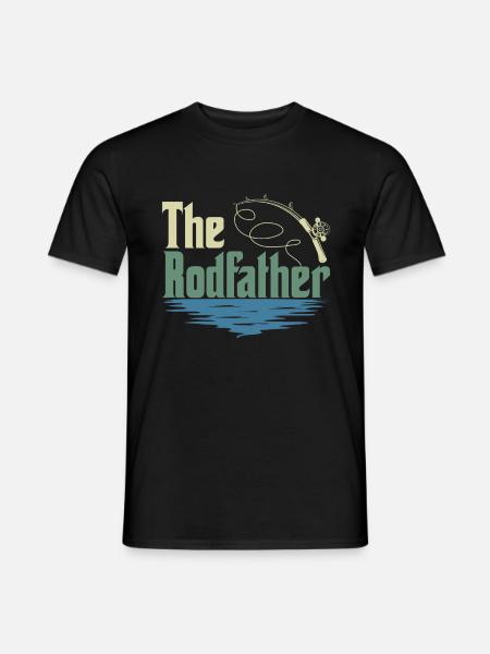 The Rodfather Fishing Rod - T-shirt herr - svart