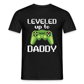Leveled Up To Daddy Game Controller - Men's T-Shirt - black - Front - AI Model Male 178 light (178cm)