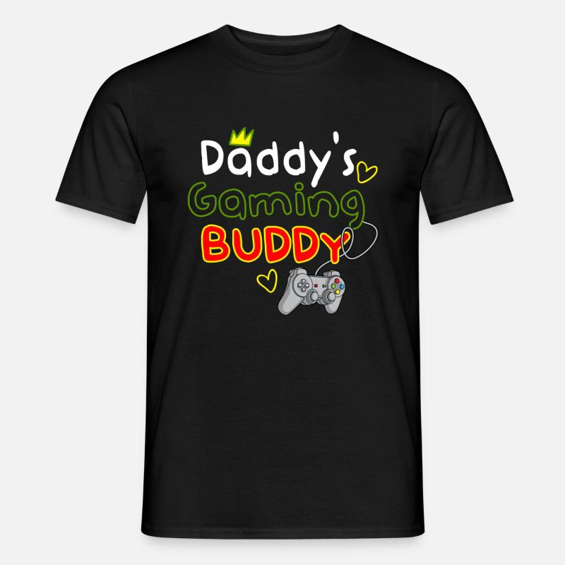 Daddy's Gaming Buddy Matching - Männer T-Shirt - Schwarz