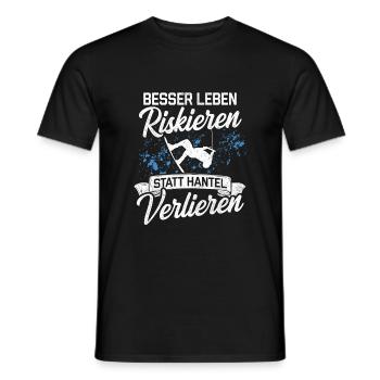 Wakeboard Besser Leben Riskieren Statt Hantel Verl - Männer T-Shirt - Schwarz - Vorne - AI Model Male 178 light (178cm)