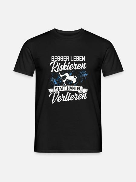 Wakeboard Besser Leben Riskieren Statt Hantel Verl - Männer T-Shirt - Schwarz