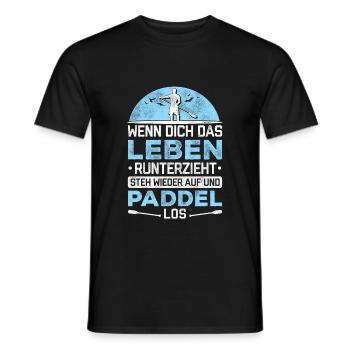 Stand Up Paddle Wenn Steh Auf Und Paddel Los SUP B - Männer T-Shirt - Schwarz - Vorne - AI Model Male 178 light (178cm)