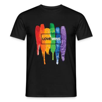 Love Wins Love is Love LGBT Pride Wear - T-shirt homme - noir - Devant - AI Model Male 178 light (178cm)
