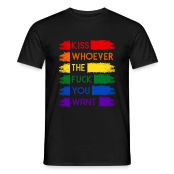 Kiss Whoever June Pride Month - T-shirt homme - noir - Devant - AI Model Male 178 light (178cm)