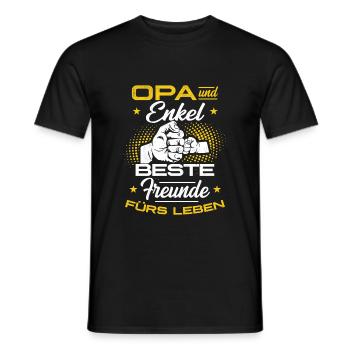 Opa Und Enkel Beste Freunde Fürs Leben - Männer T-Shirt - Schwarz - Vorne - AI Model Male 178 light (178cm)