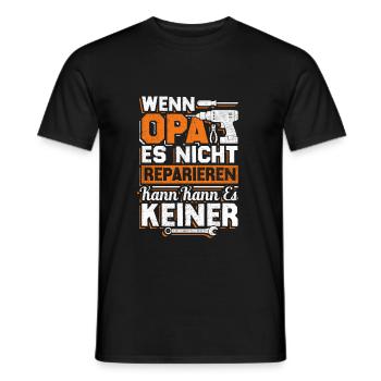 Wenn Opa Es Nicht Reparieren Kann Dann Kann Es Kei - Männer T-Shirt - Schwarz - Vorne - AI Model Male 178 light (178cm)