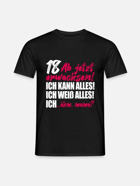 18. Geburtstag Mädchen Geschenk 18 Geburtstag Frau - Männer T-Shirt - Schwarz