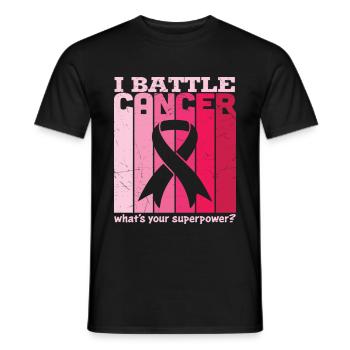 I Battle Breast Cancer Awareness T Shirt - Männer T-Shirt - Schwarz - Vorne - AI Model Male 178 light (178cm)