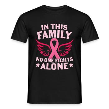 In this Family No one Fights Alone Breast Cancer - T-shirt homme - noir - Devant - AI Model Male 178 light (178cm)
