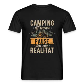 Camping Ist Meine Pause Von Der Realität Camper Wo - Männer T-Shirt - Schwarz - Vorne - AI Model Male 178 light (178cm)