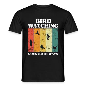 Bird Watching Goes Both Ways Birder Bird Watching - T-shirt homme - noir - Devant - AI Model Male 178 light (178cm)