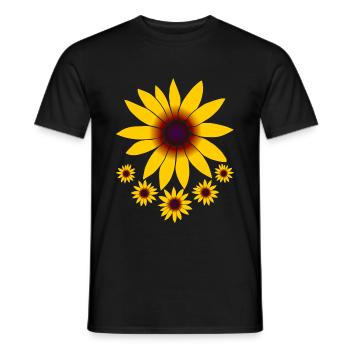 jaune chapeau de soleil fleurs, fleurs, jaune floral floral - T-shirt homme - noir - Devant - AI Model Male 178 light (178cm)