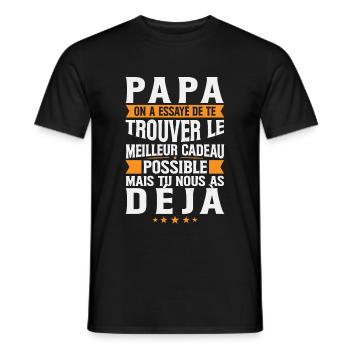Papa Le Meilleur C'est Nous Fille Fils Homme Humou - Männer T-Shirt - Schwarz - Vorne - AI Model Male 178 light (178cm)