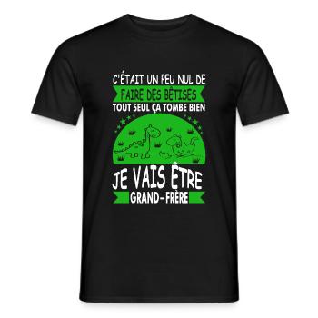 Futur Grand Frère Drôle Annonce Dinosaure Bêtises - Männer T-Shirt - Schwarz - Vorne - AI Model Male 178 light (178cm)