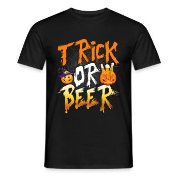 Halloween Trick Or Beer - Men's T-Shirt - black - Front - AI Model Male 178 light (178cm)