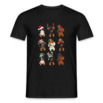Dachshund Christmas Costume - Männer T-Shirt - Schwarz - Vorne - AI Model Male 178 light (178cm)