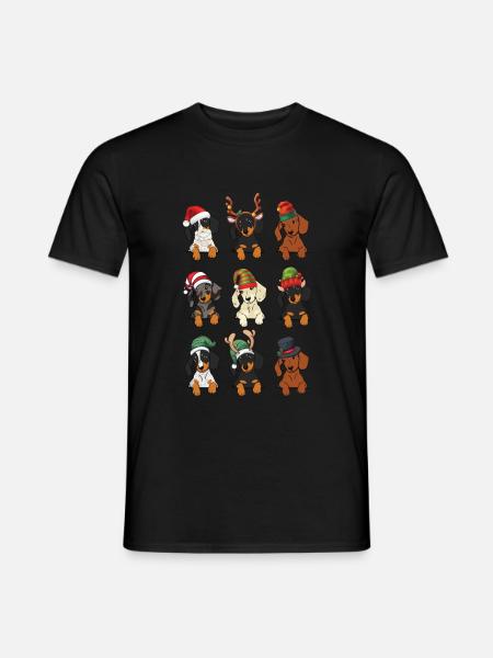 Dachshund Christmas Costume - Men's T-Shirt - black