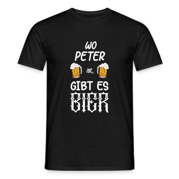 Peter Biertrinker Funny Spruch Lustiges Bier Shirt - Männer T-Shirt - Schwarz - Vorne - AI Model Male 178 light (178cm)
