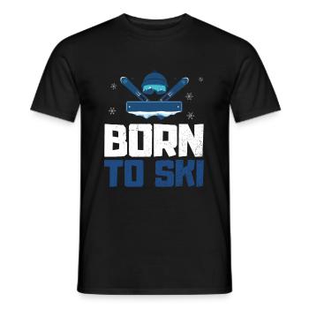 Born To Ski Ski Slope Apres Ski - Men's T-Shirt - black - Front - AI Model Male 178 light (178cm)