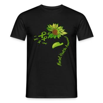 Sunflower Mental Health Awareness Depression - Männer T-Shirt - Schwarz - Vorne - AI Model Male 178 light (178cm)