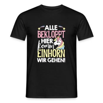 Alle Bekloppt Hier Komm Einhorn Wir Gehen Einhörne - Männer T-Shirt - Schwarz - Vorne - AI Model Male 178 light (178cm)
