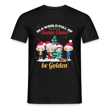 Dans un monde plein de Père Noël, soyez dorés - T-shirt homme - noir - Devant - AI Model Male 178 light (178cm)