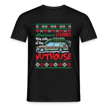 Jolliest Bunch Of Assholes Side Of The Nuthouse - Men's T-Shirt - black - Front - AI Model Male 178 light (178cm)